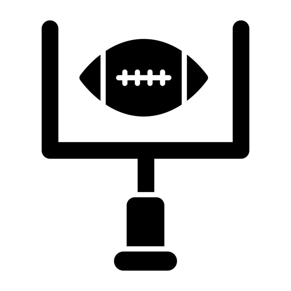 Ikone des amerikanischen Fußballs, solides Design des Rugby-Tors vektor