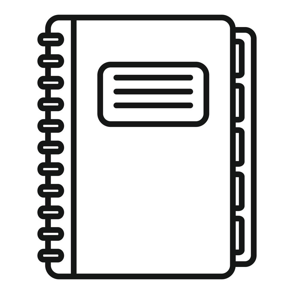 Notizbuch-Fremdsprachensymbol, Umrissstil vektor