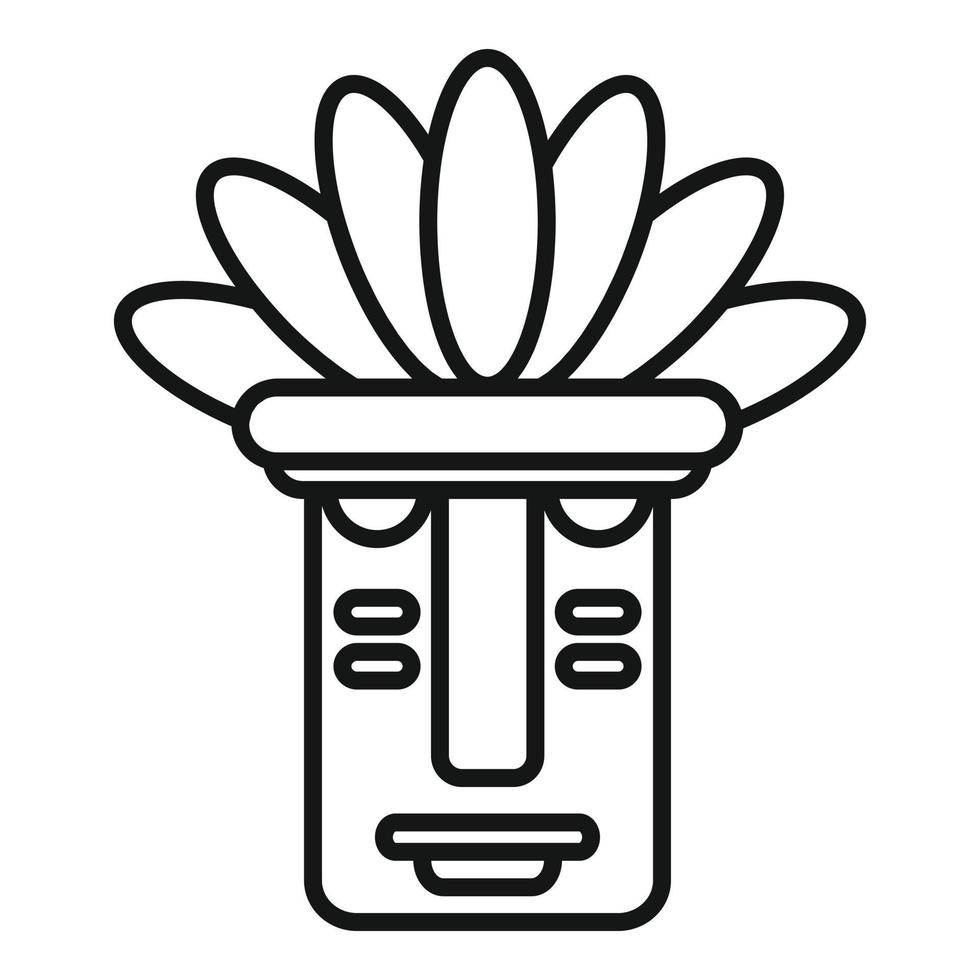 mexikanisches Tiki-Idol-Symbol, Umrissstil vektor