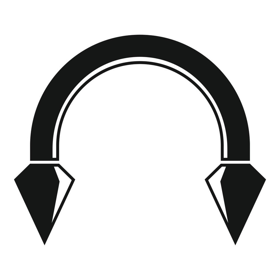 Accessoire-Piercing-Symbol, einfacher Stil vektor