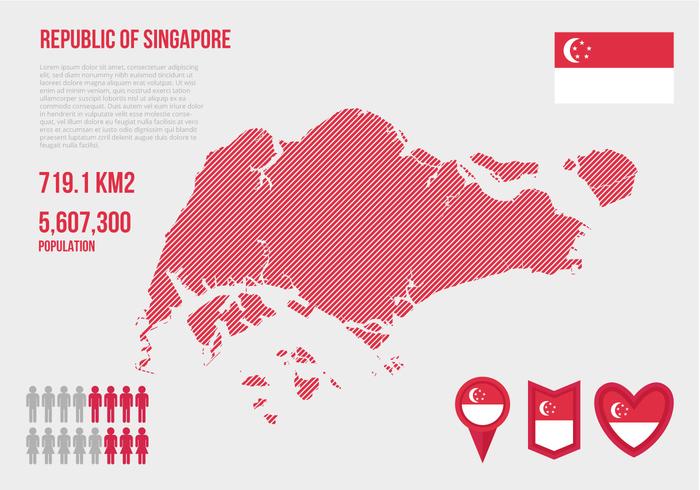 Gratis Singapore Karta Infographic Vector