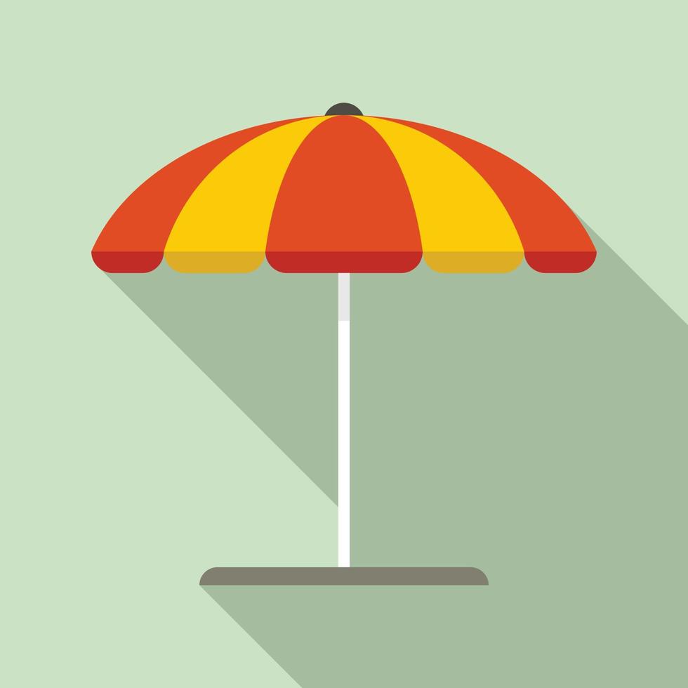 strand paraply ikon, platt stil vektor