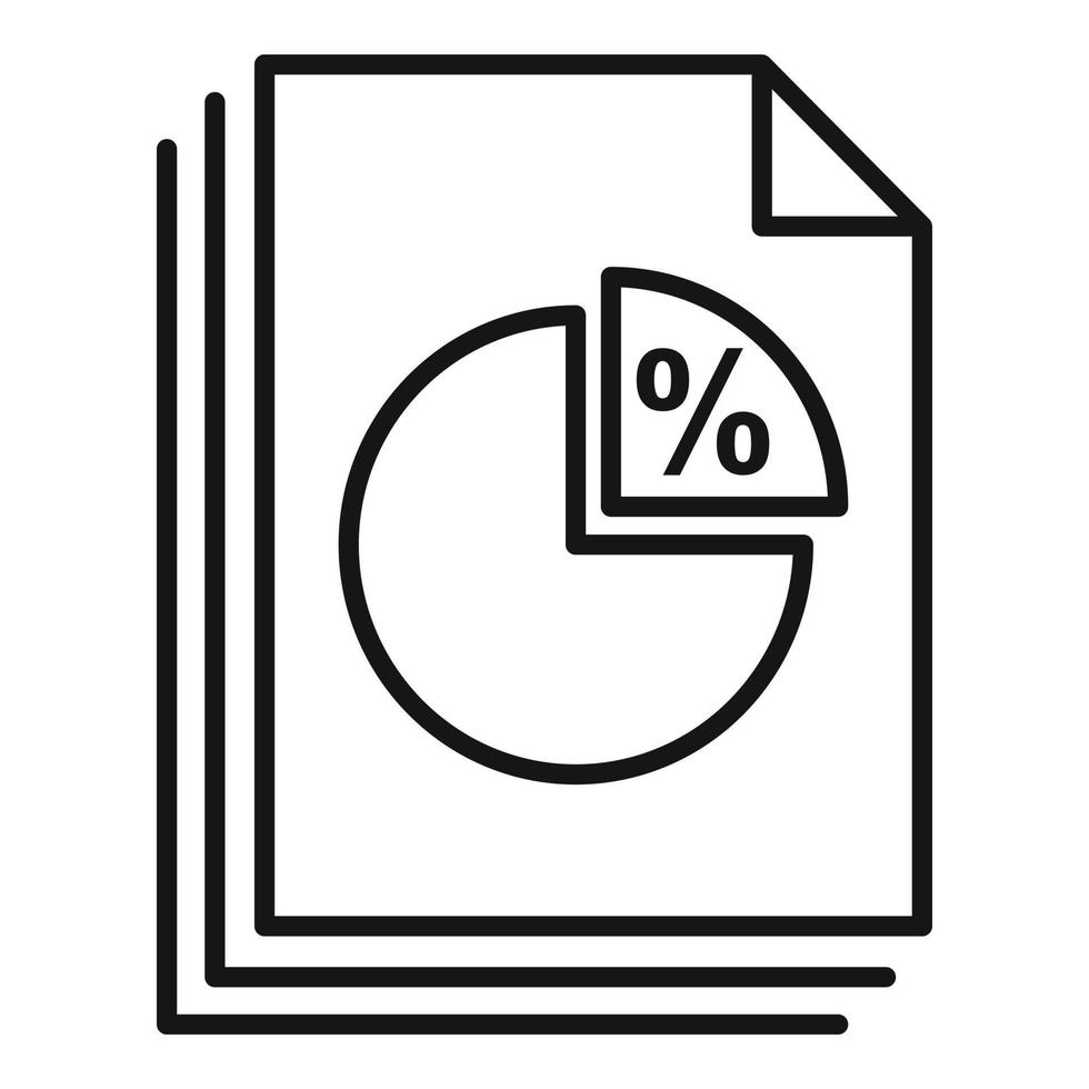 beskatta paj Diagram ikon, översikt stil vektor