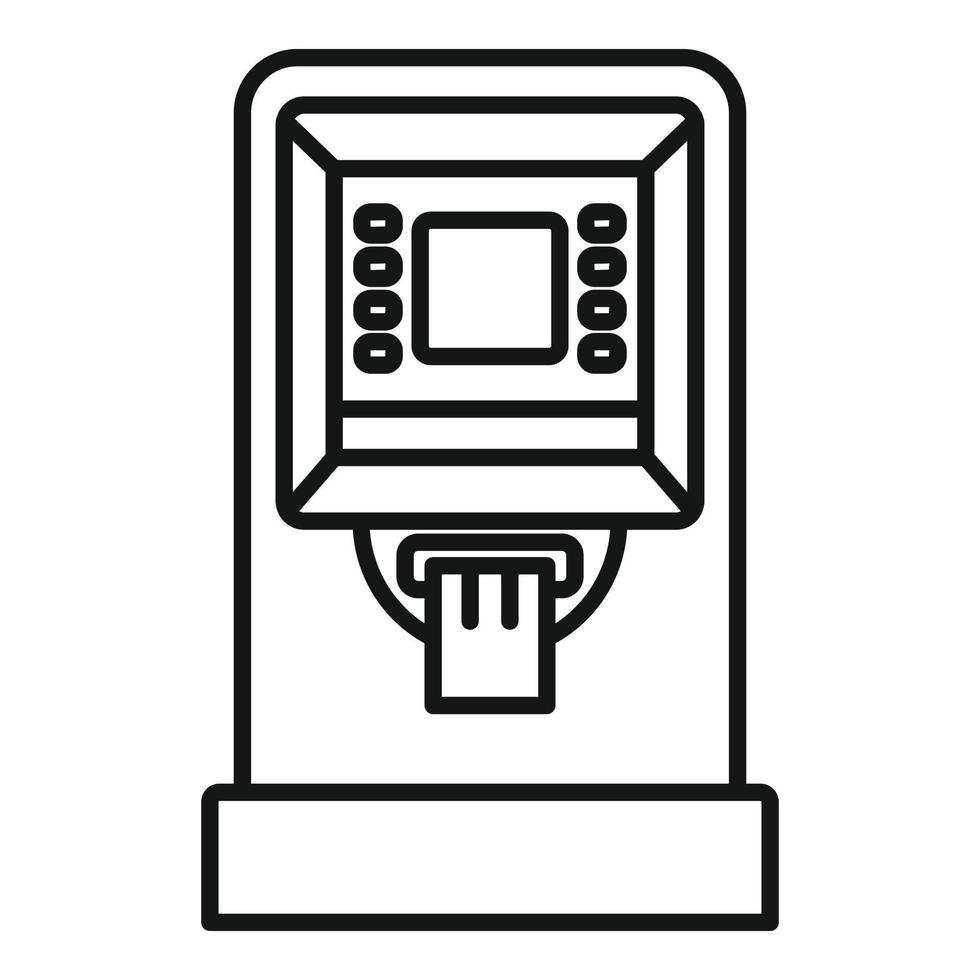 Geldautomaten-Barkredit-Symbol, Umrissstil vektor