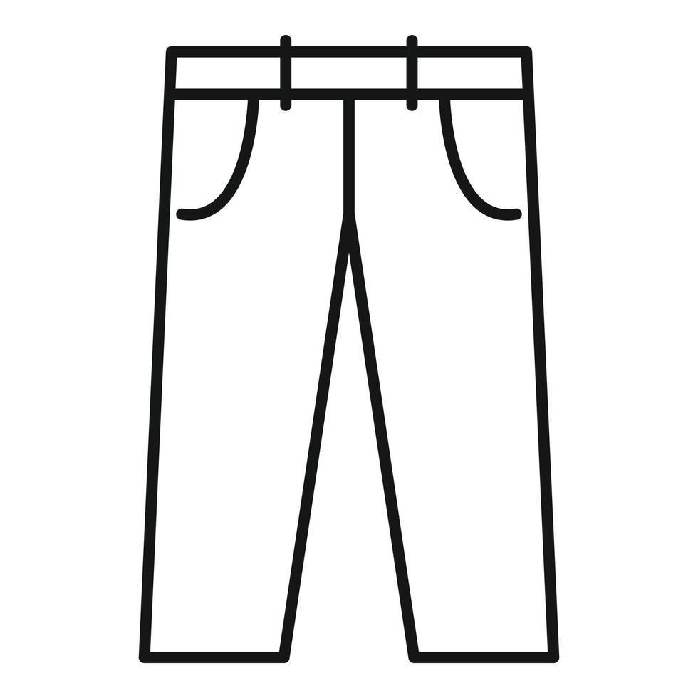 bomull jeans ikon, översikt stil vektor