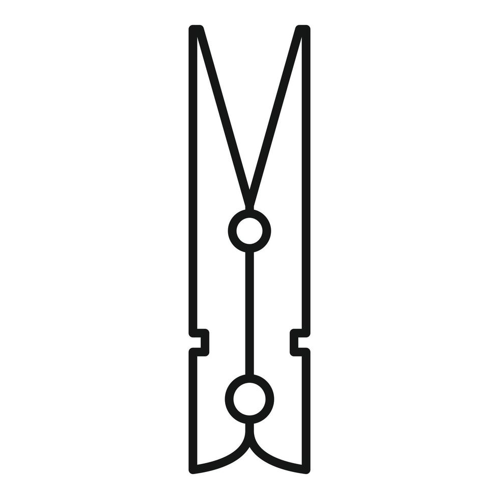 pinne kläder stift ikon, översikt stil vektor