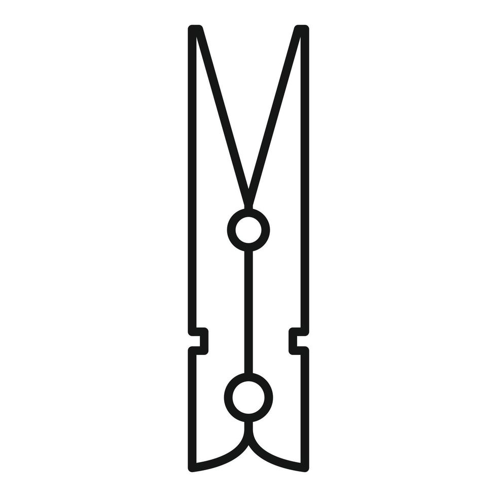 Stick-Kleiderklammer-Symbol, Umrissstil vektor