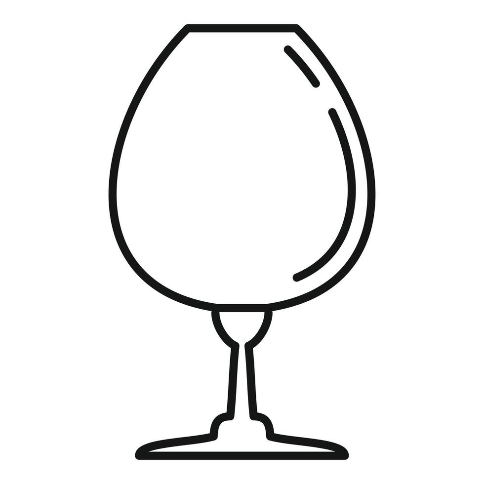 liten drink vinglas ikon, översikt stil vektor