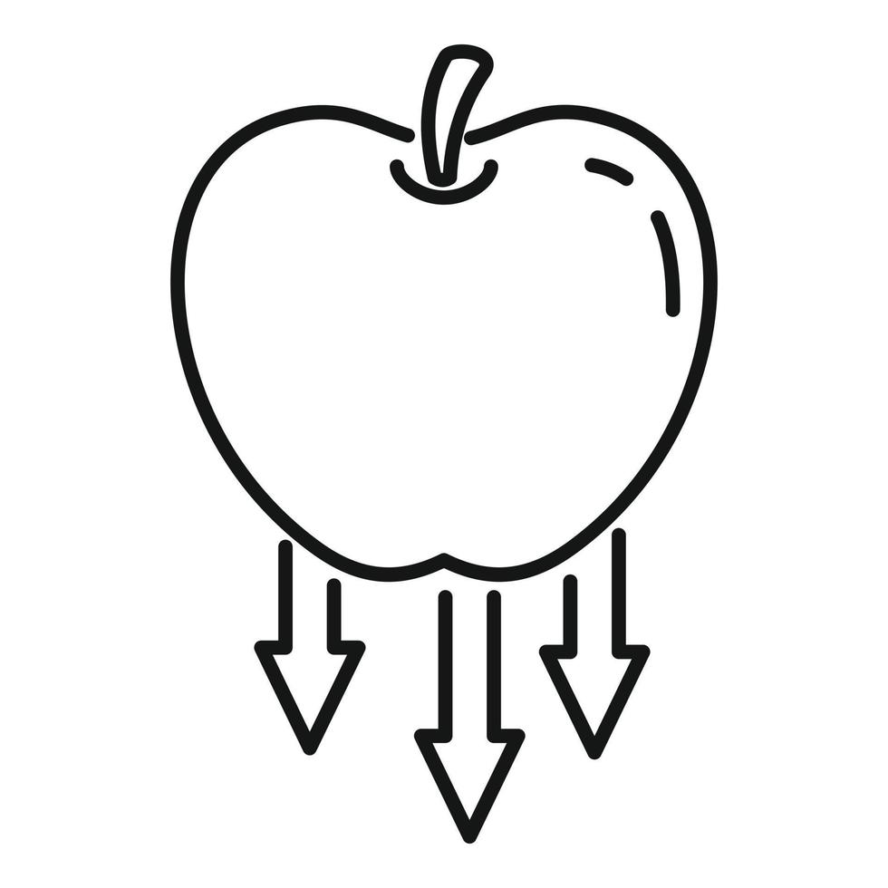 Apfel-Schwerkraft-Symbol, Umrissstil vektor