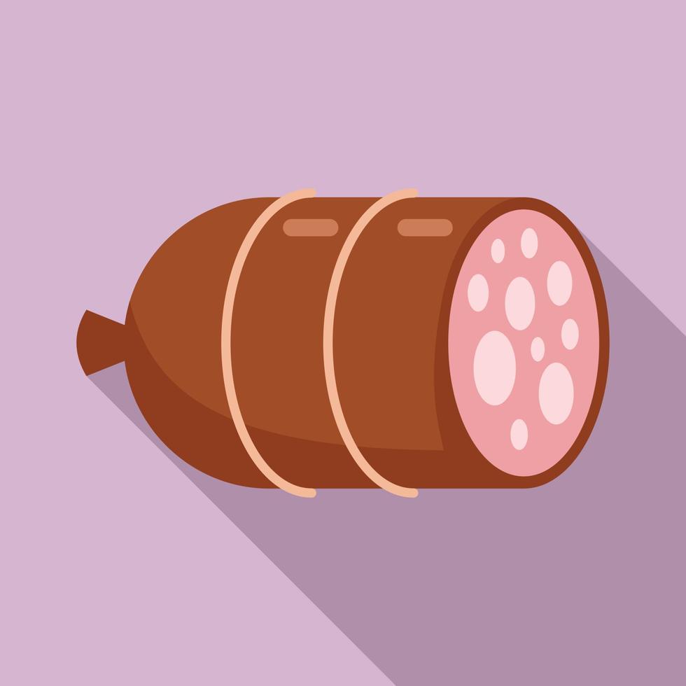 Salami-Wurst-Symbol, flacher Stil vektor