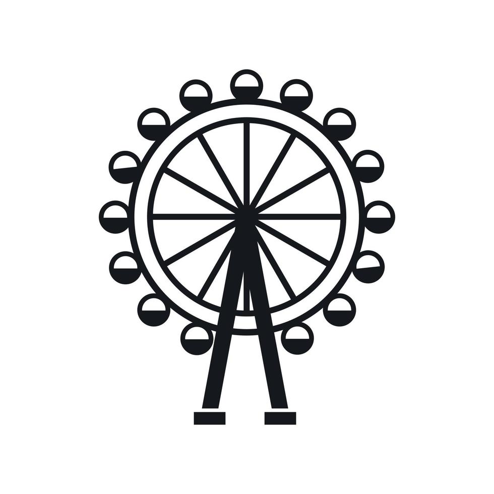 ferris hjul ikon, enkel stil vektor