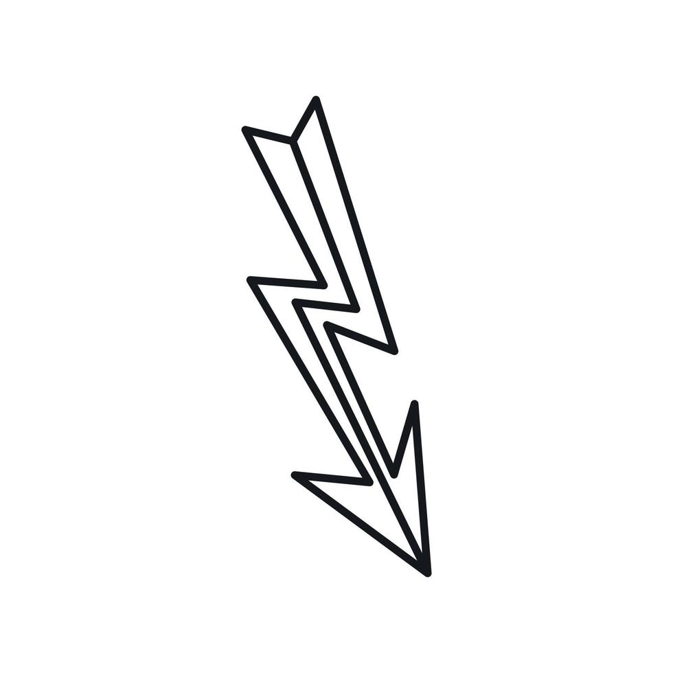 blixt- ikon i översikt stil vektor
