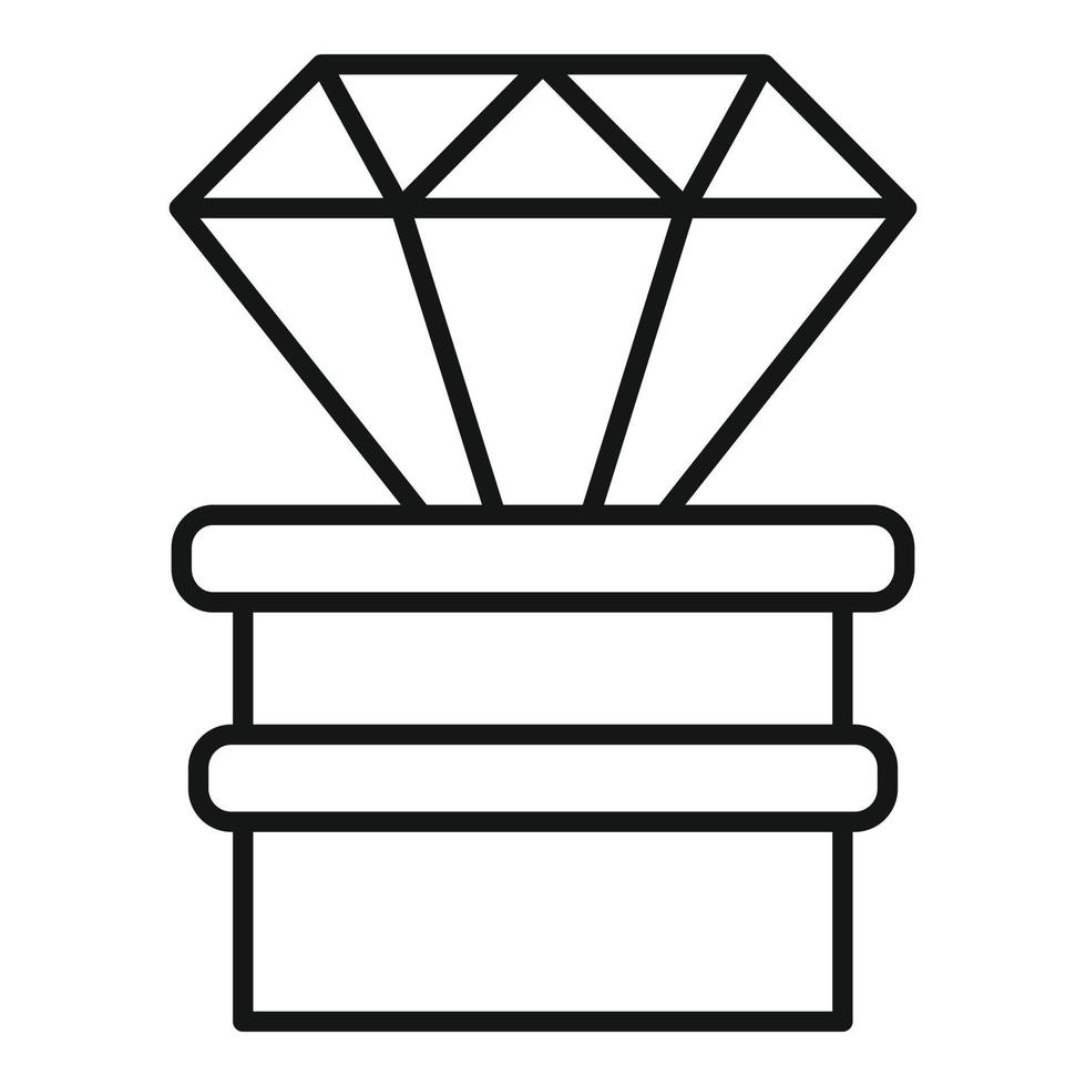 diamant video spel pris- ikon, översikt stil vektor