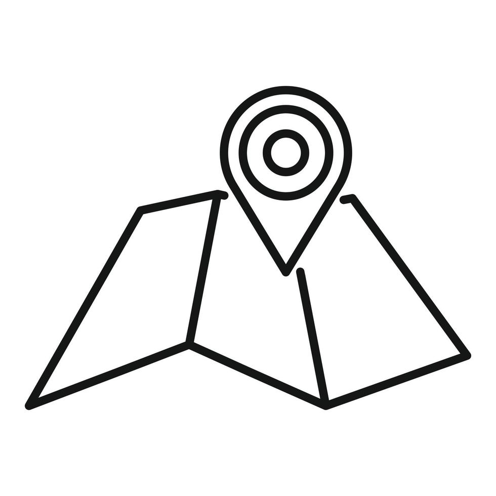 Symbol für die Erforschung der Papierkarte, Umrissstil vektor