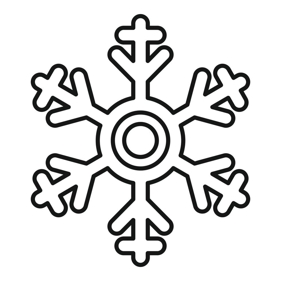 linjär snöflinga ikon, översikt stil vektor