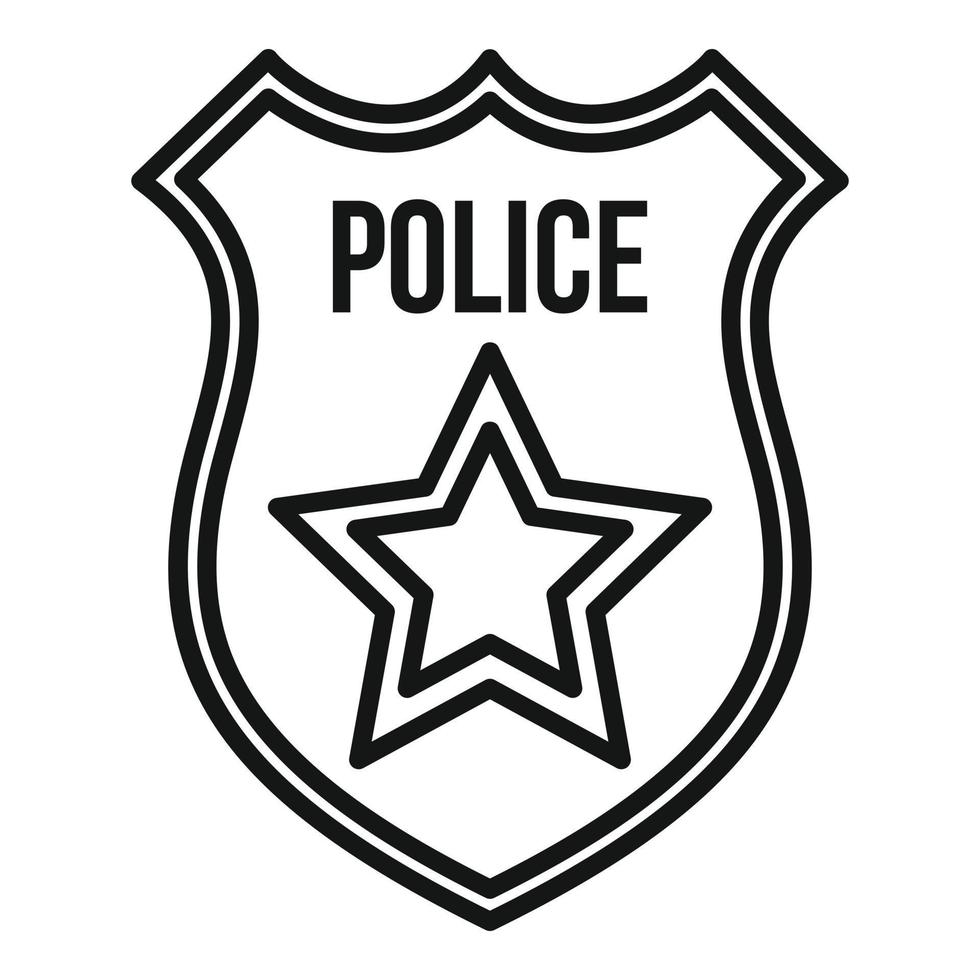 Polizei-Goldschild-Symbol, Umrissstil vektor