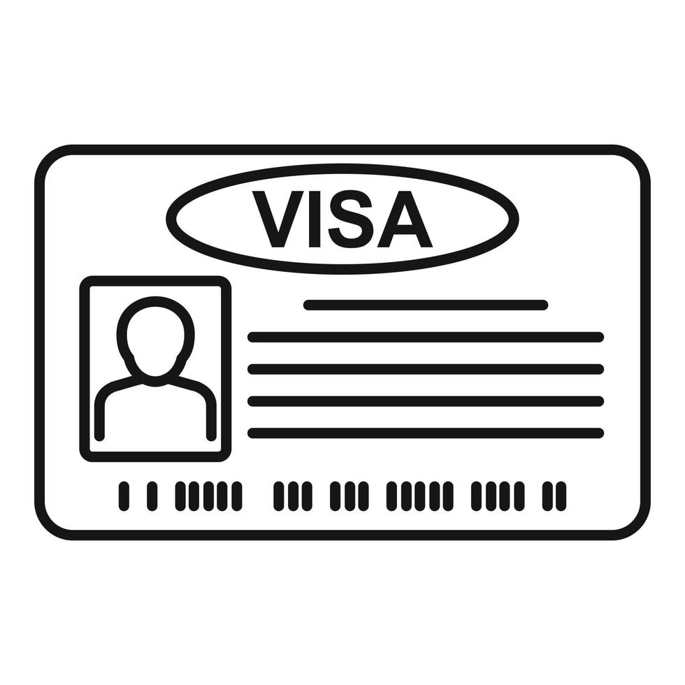 Visa-Kartensymbol, Umrissstil vektor