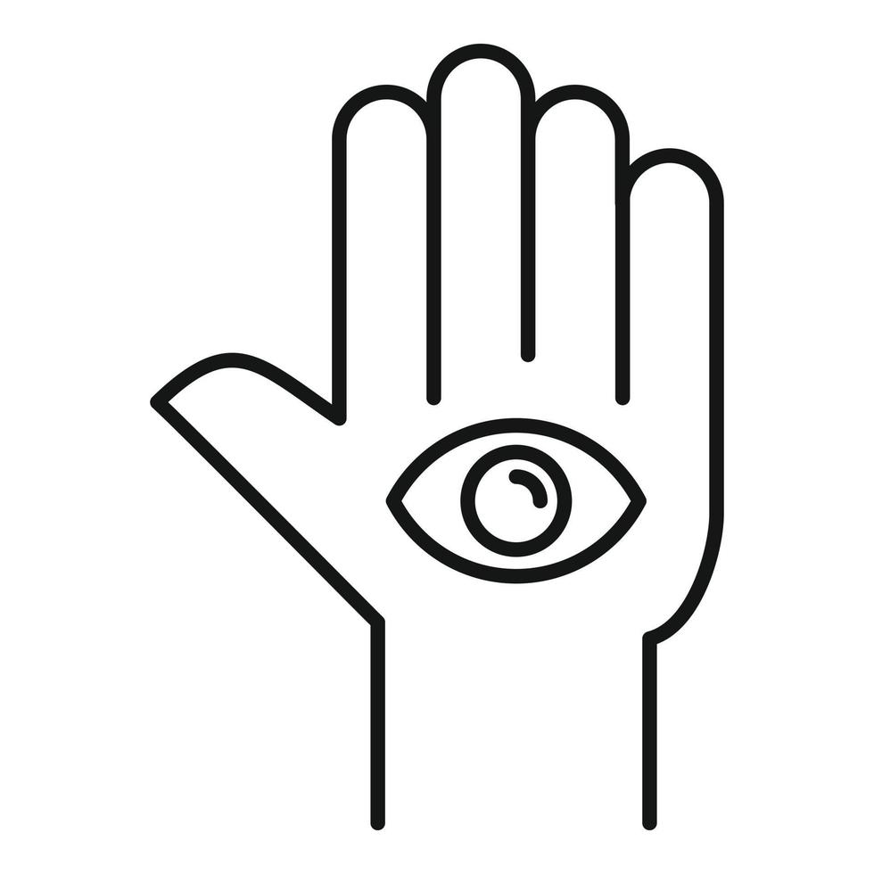 spa öga hand ikon, översikt stil vektor