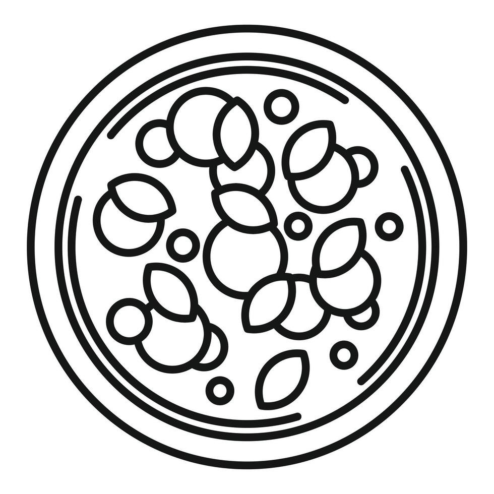 Tomaten-Paprika-Pizza-Symbol, Umrissstil vektor