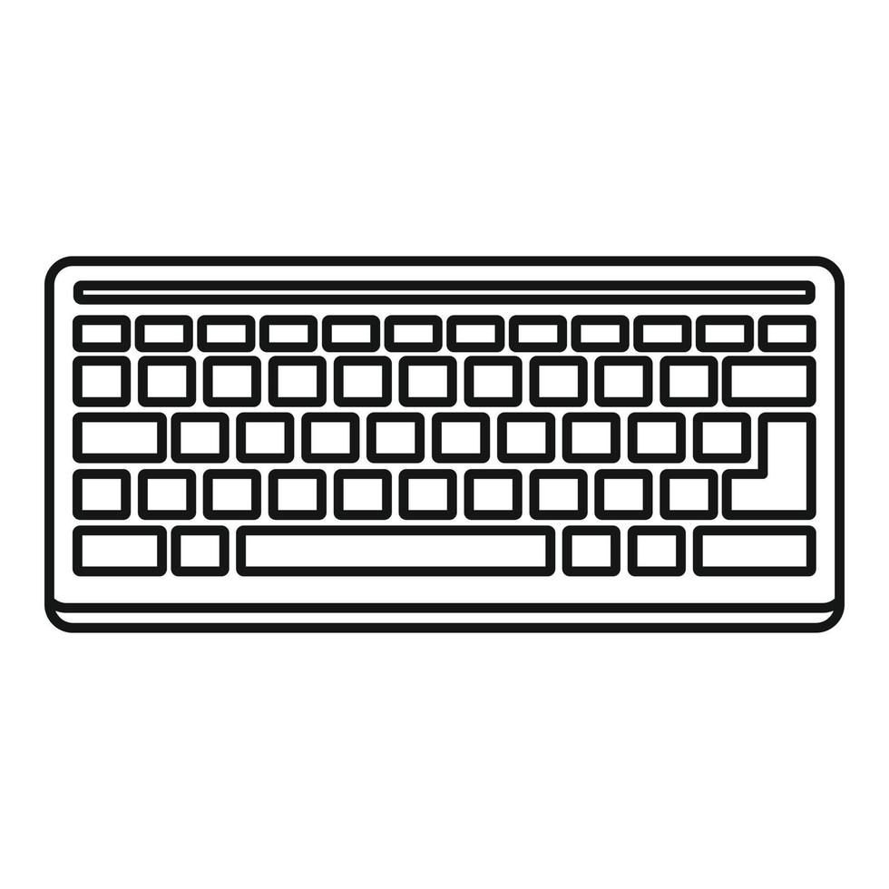 hårdvara tangentbord ikon, översikt stil vektor