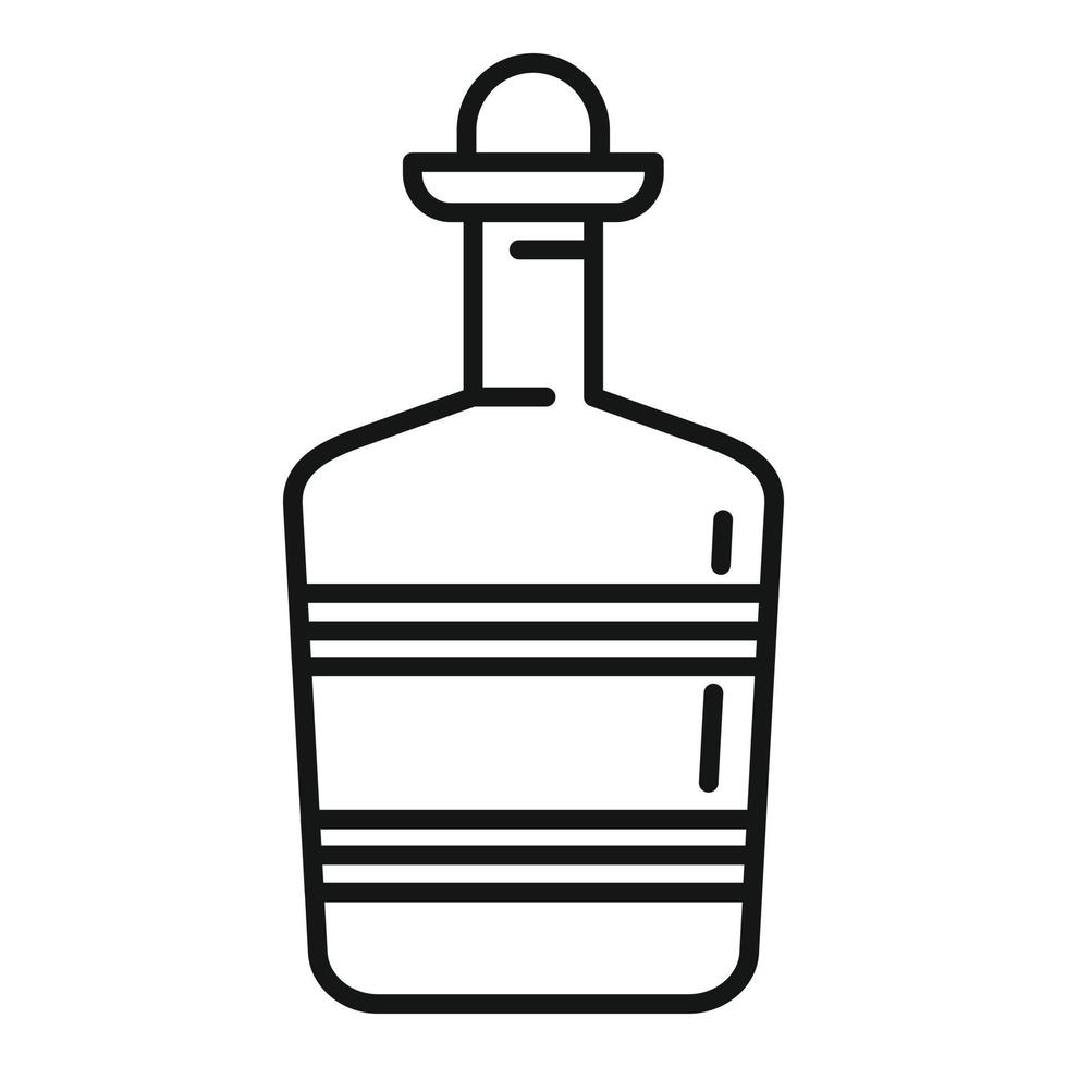 bartender tequila flaska ikon, översikt stil vektor