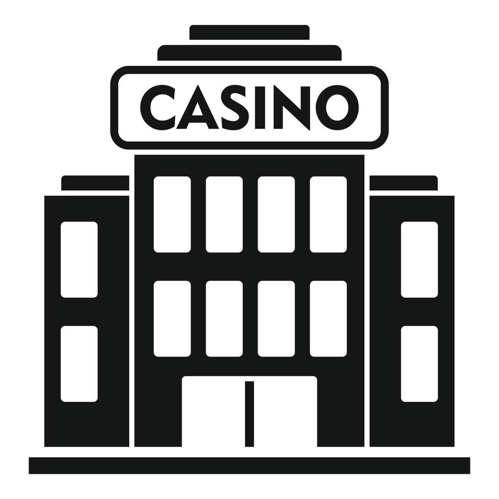 Casino-Gebäude-Ikone, einfacher Stil vektor