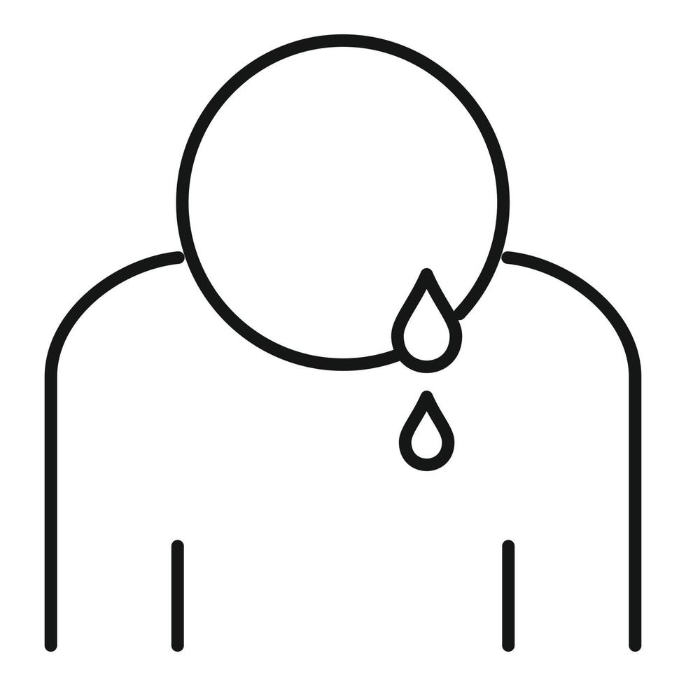 Stress-Bad-Cry-Symbol, Umrissstil vektor