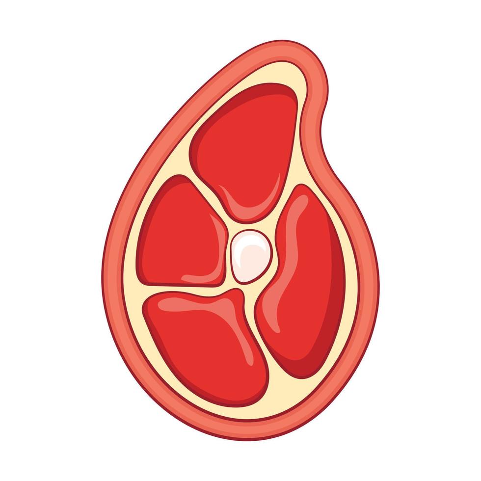 bit av kött ikon, tecknad serie stil vektor