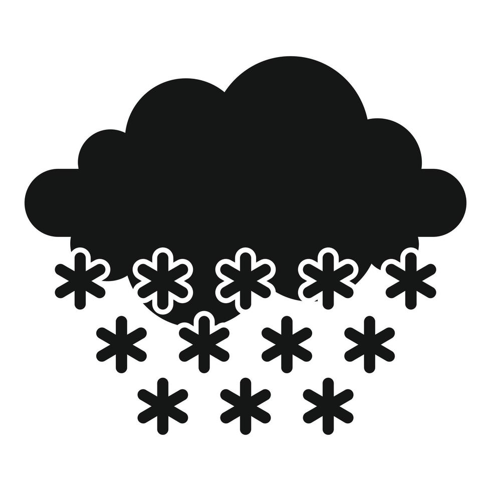 meteorologi häftig snöstorm ikon, enkel stil vektor