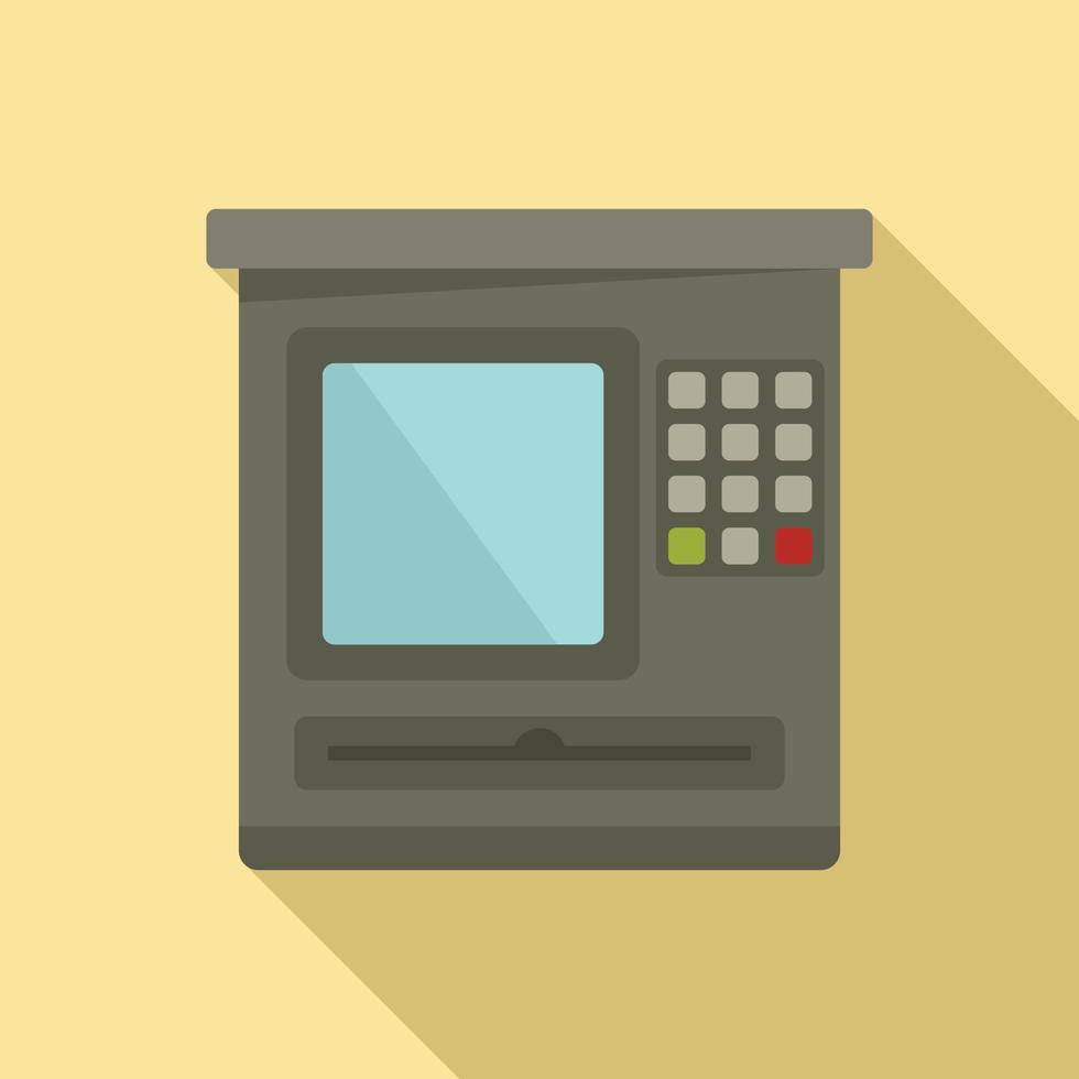 Bankomat service ikon, platt stil vektor