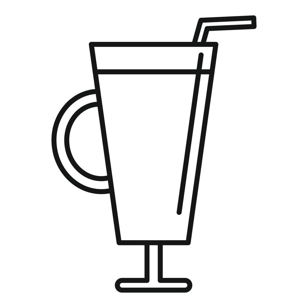 dryck latte ikon, översikt stil vektor