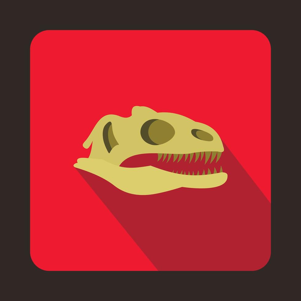 dinosaurie skalle ikon, platt stil vektor