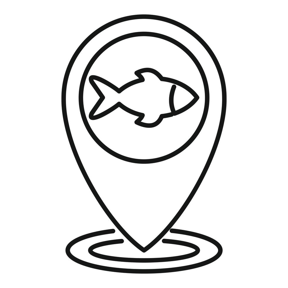 Flussfisch-Standortsymbol, Umrissstil vektor