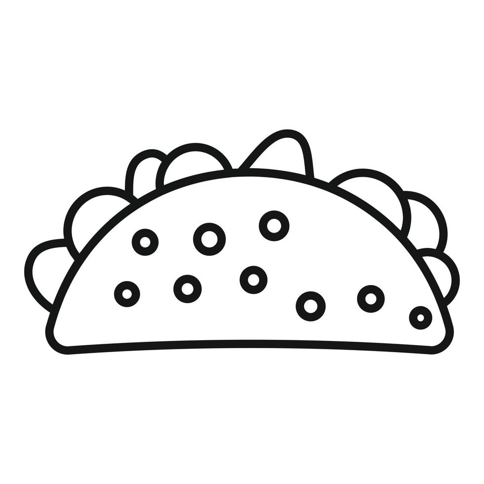 mexikanische tacos-ikone, umrissstil vektor