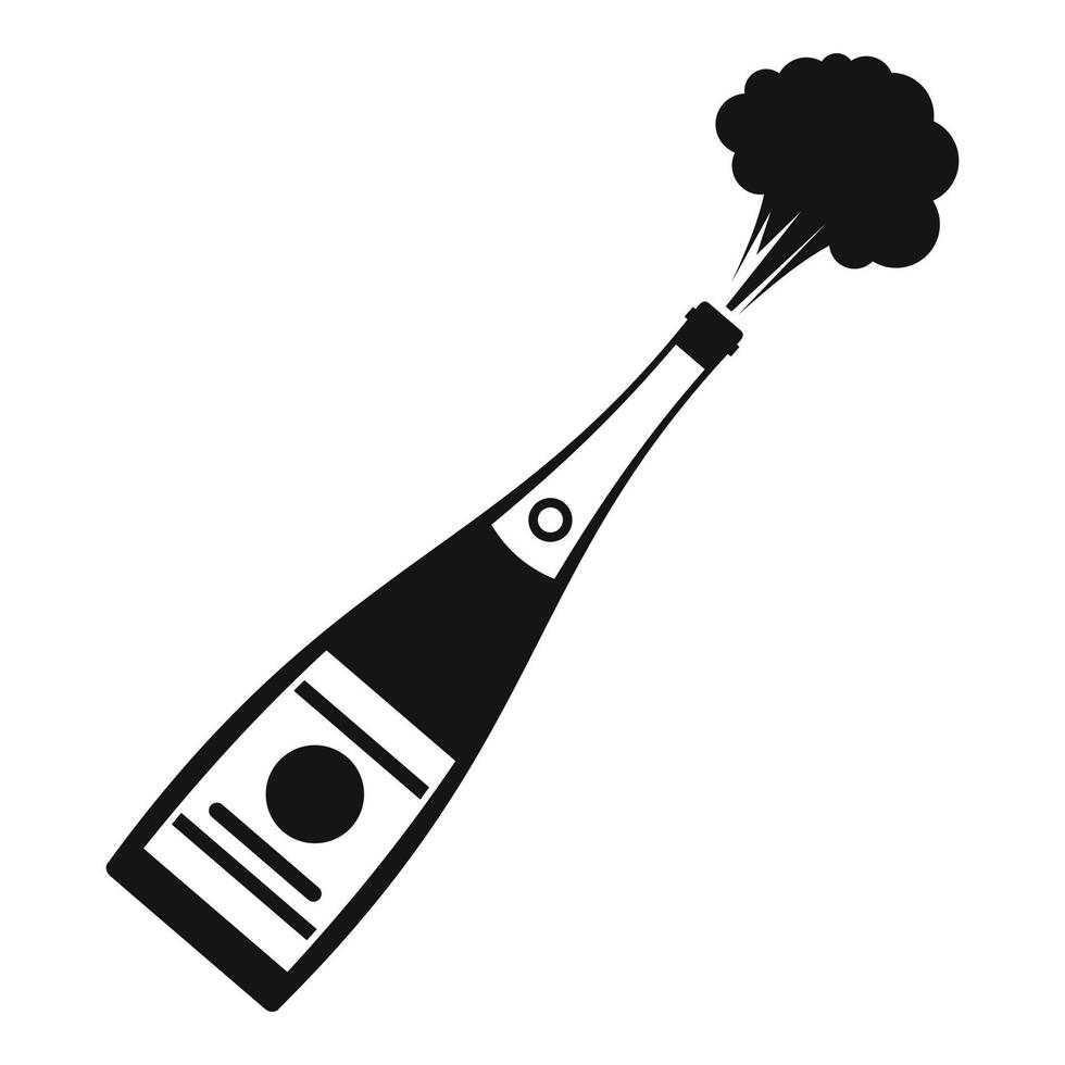 Explosions-Champagner-Ikone, einfacher Stil vektor