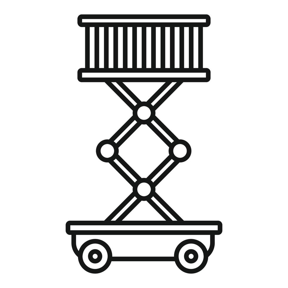 Symbol für Flugzeugreparaturlift, Umrissstil vektor