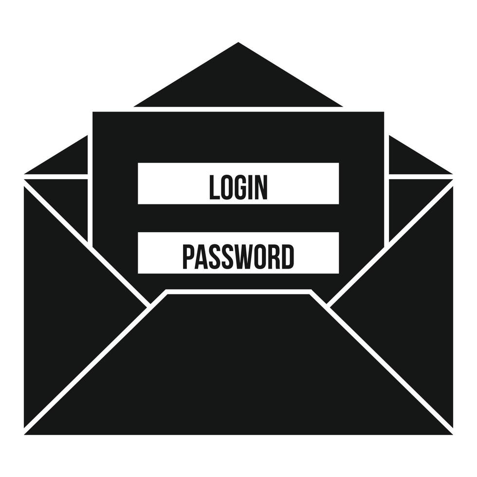 E-Mail-Login-Passwort-Symbol, einfacher Stil vektor