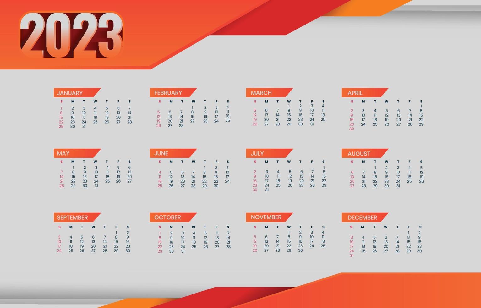Orange Business-Themenkalender vektor