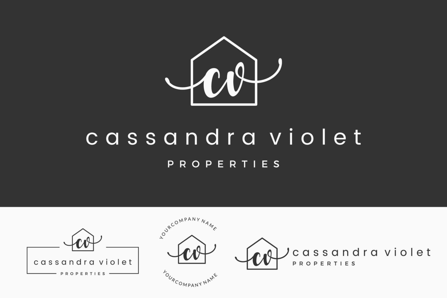 anfangsbuchstabe cv c logo immobilien. haus, haus, immobilienmakler, eigentum, gebäudevektordesignsammlung vektor