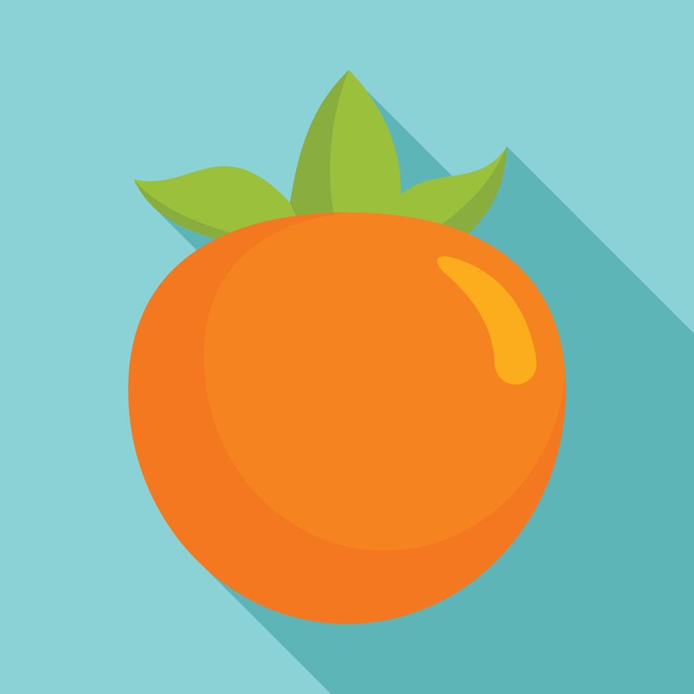 persimon frukt ikon, platt stil vektor