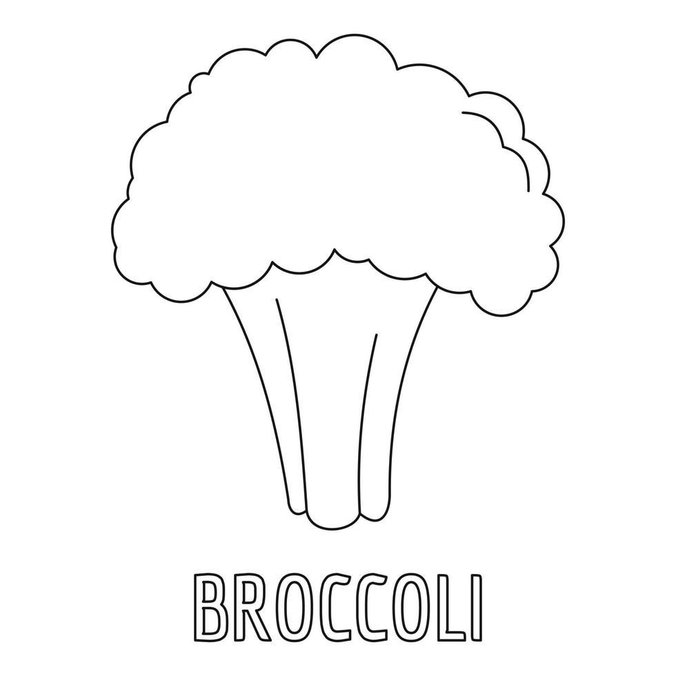Brokkoli-Symbol, Umrissstil. vektor