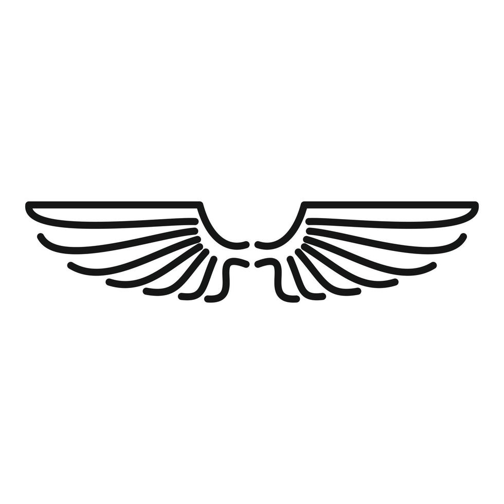 vingar djur- ikon, översikt stil vektor