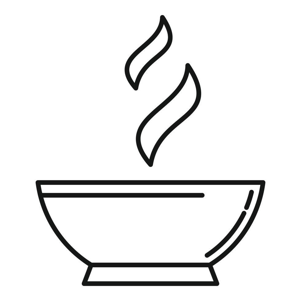 varm kokta skål ikon, översikt stil vektor