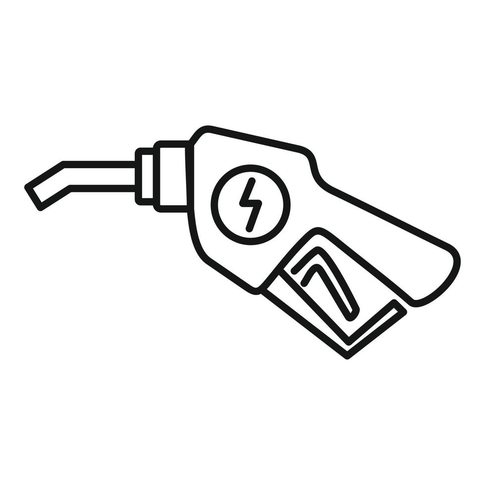 Symbol für das elektrische Aufladen des Autos, Umrissstil vektor