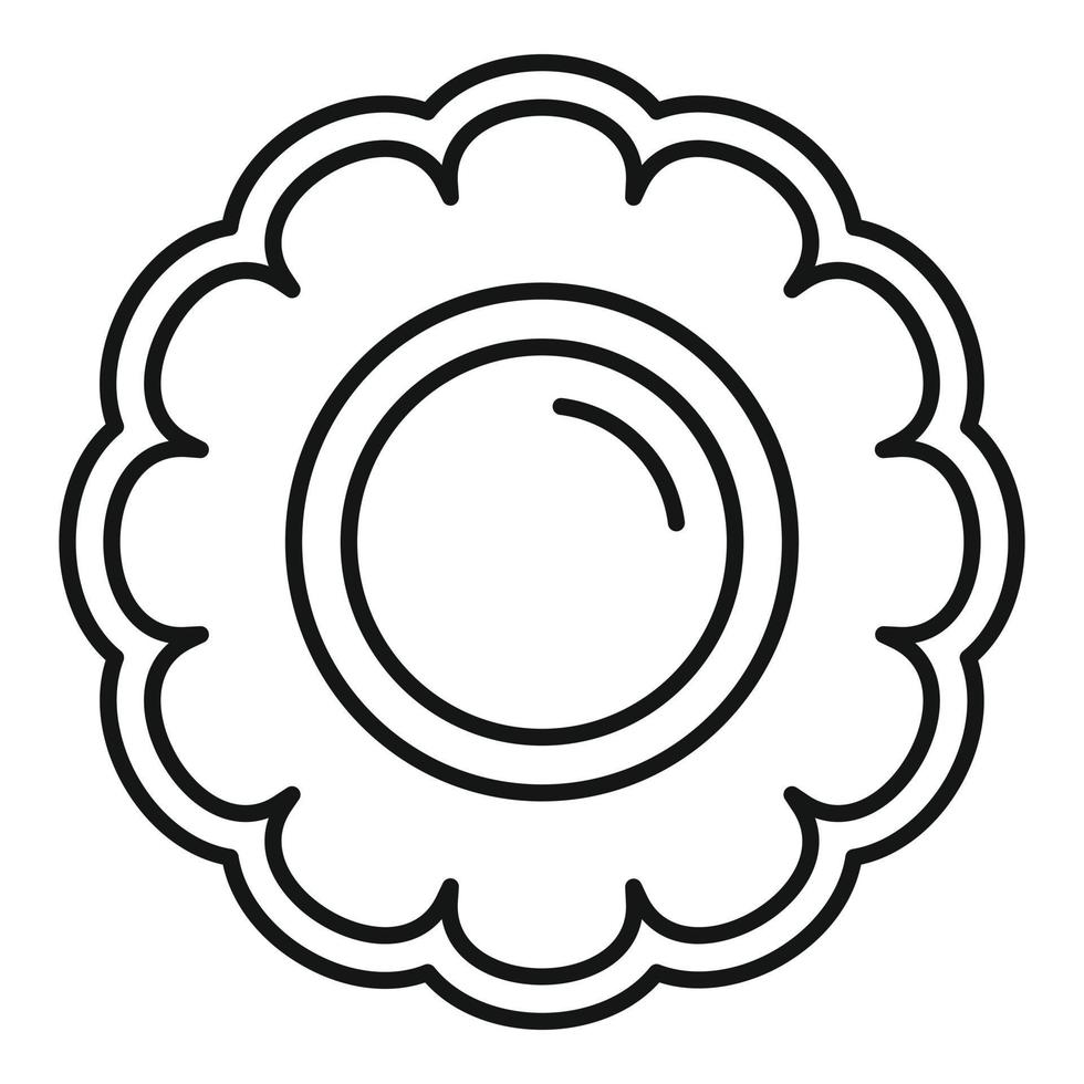 blomma kex ikon, översikt stil vektor