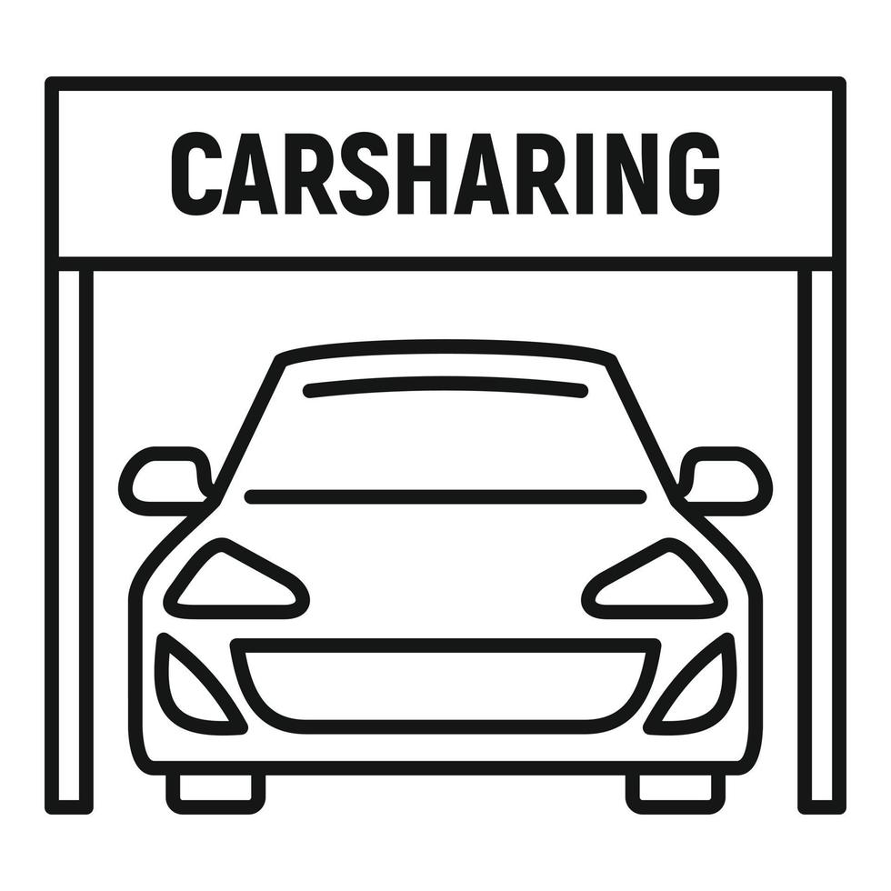 Car-Sharing-Symbol, Umrissstil vektor