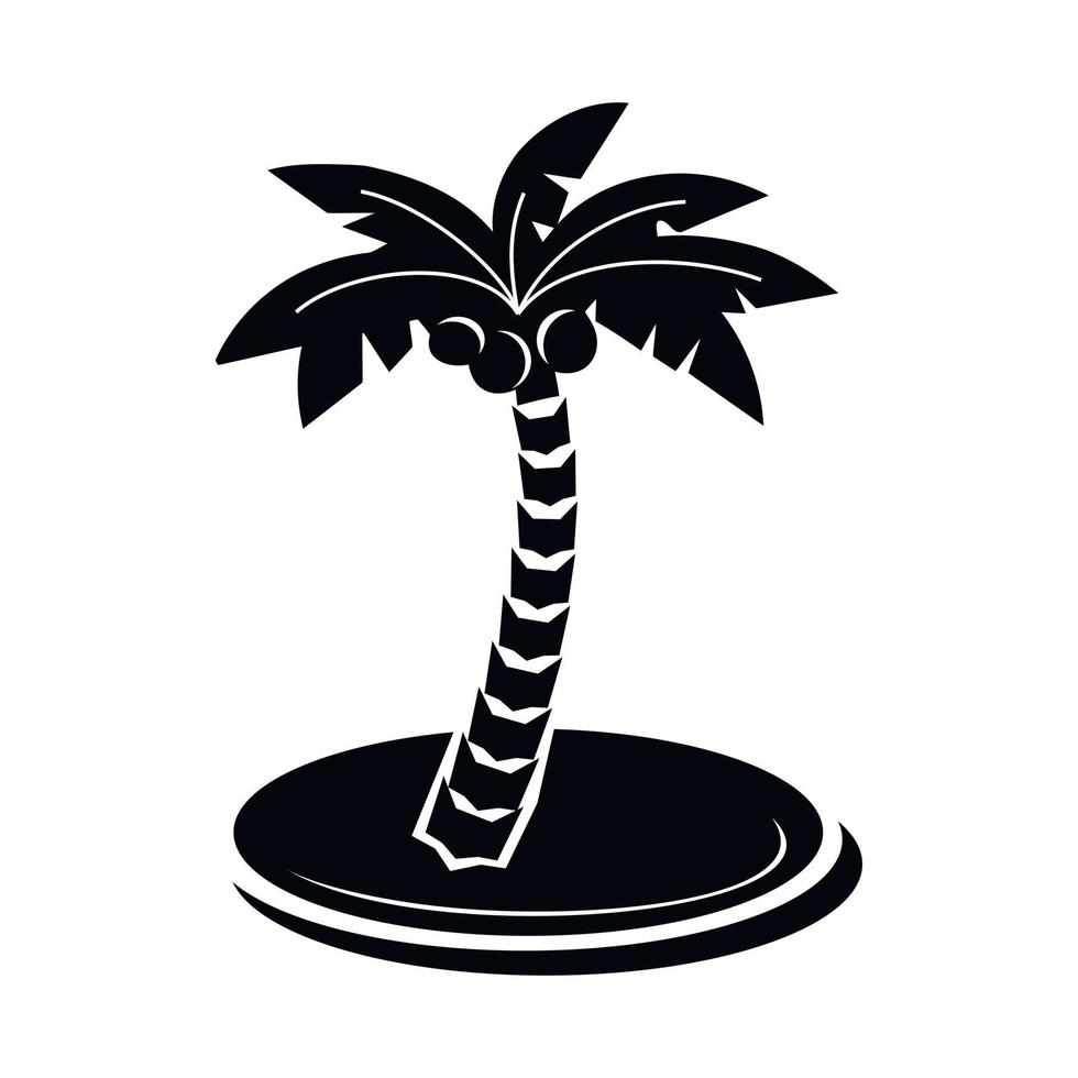 Palme mit Kokosnuss-Symbol, einfacher Stil vektor