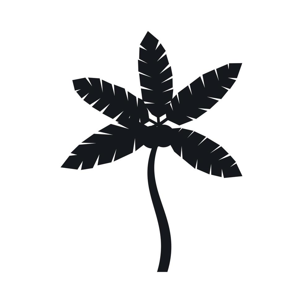 Palme mit Kokosnuss-Symbol, einfacher Stil vektor