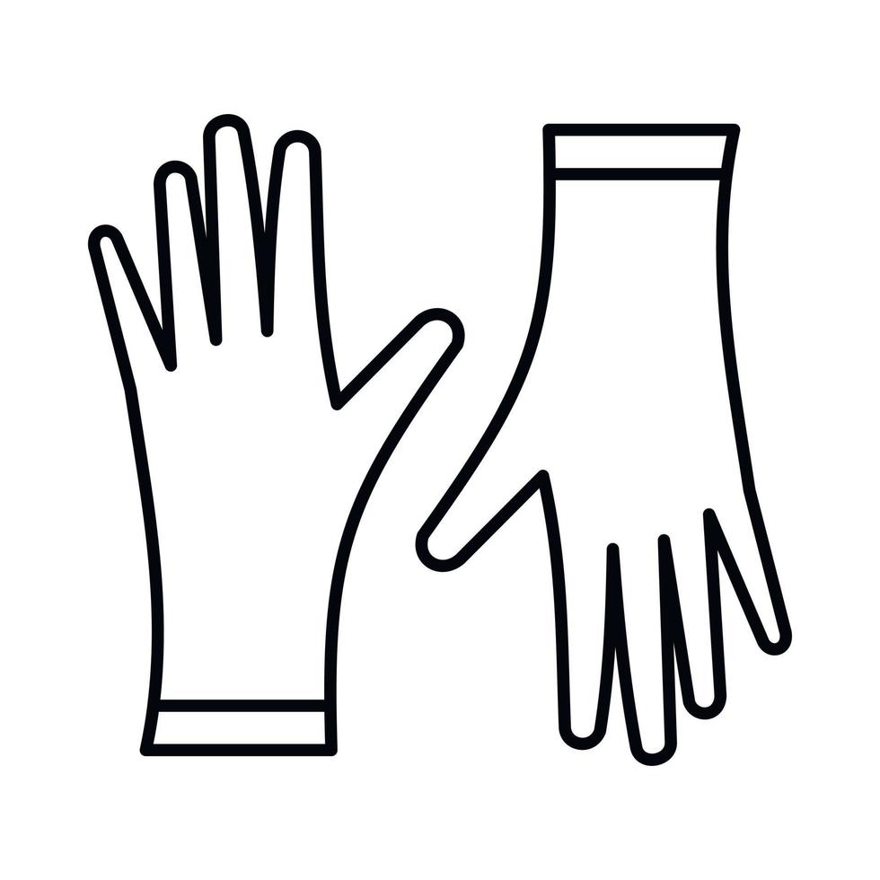Symbol für Schutzhandschuhe, Umrissstil vektor