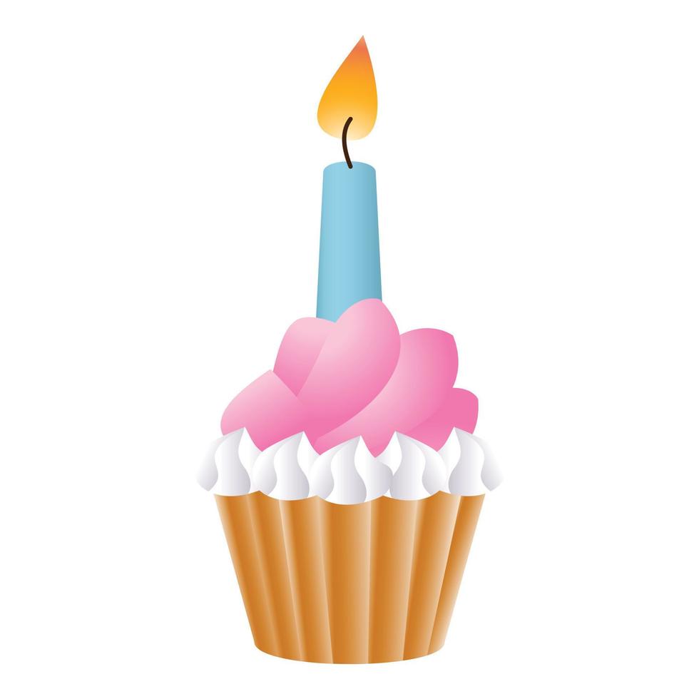 Cupcake-Geburtstagssymbol, Cartoon-Stil vektor